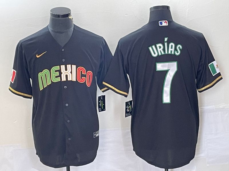 Men 2023 World Cub Mexico #7 Urias Black Nike MLB Jersey style 91828